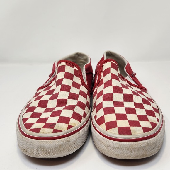 Vans Red and White Checkered Athletic Shoes - Picture 3 of 10